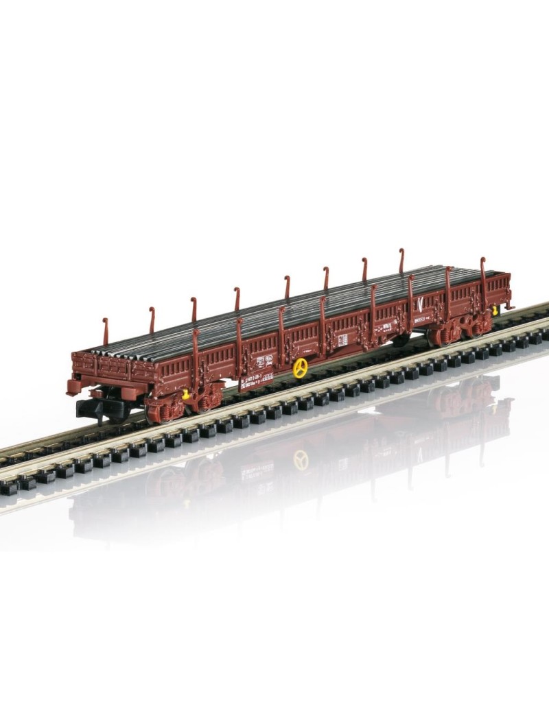 Set of 2 SNCF Infra Uas flat wagons with rails