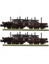 Set of 2 OBB heavy loading flat wagons era IV