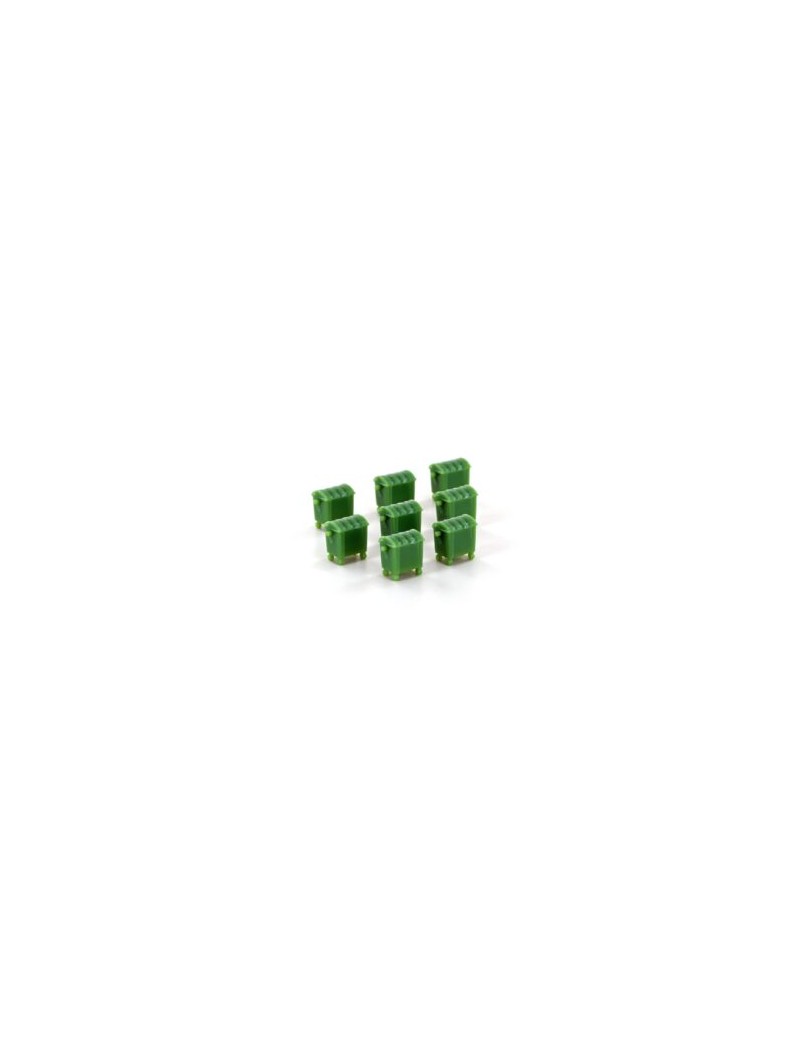 Set of 8 green community bins