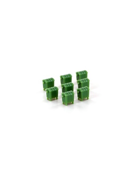 Set of 8 green community bins