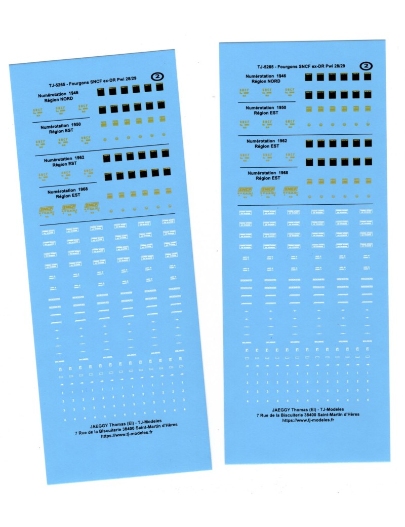 Planches fourgons SNCF ex-DR Pwi28/29