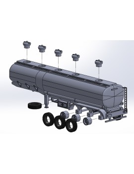 3 axles tank semi-trailer kit