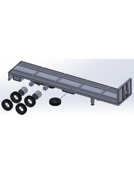 Kit flat semi-trailer with back