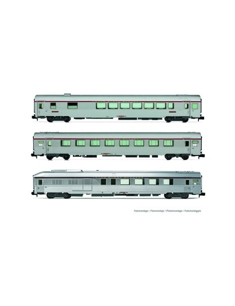 Set 3 voitures SNCF Mistral 69 inox TEE Mistral