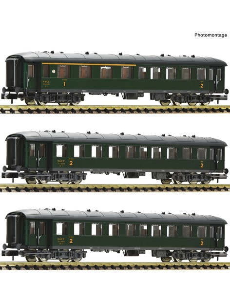 Set of 3 SNCF "Bastille" carriages era IIIb