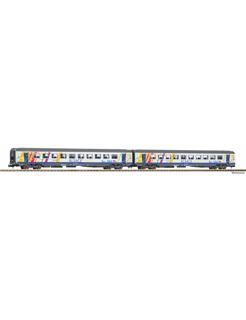 Set of 2 SNCF B11tu carriages TER Alsace era VI