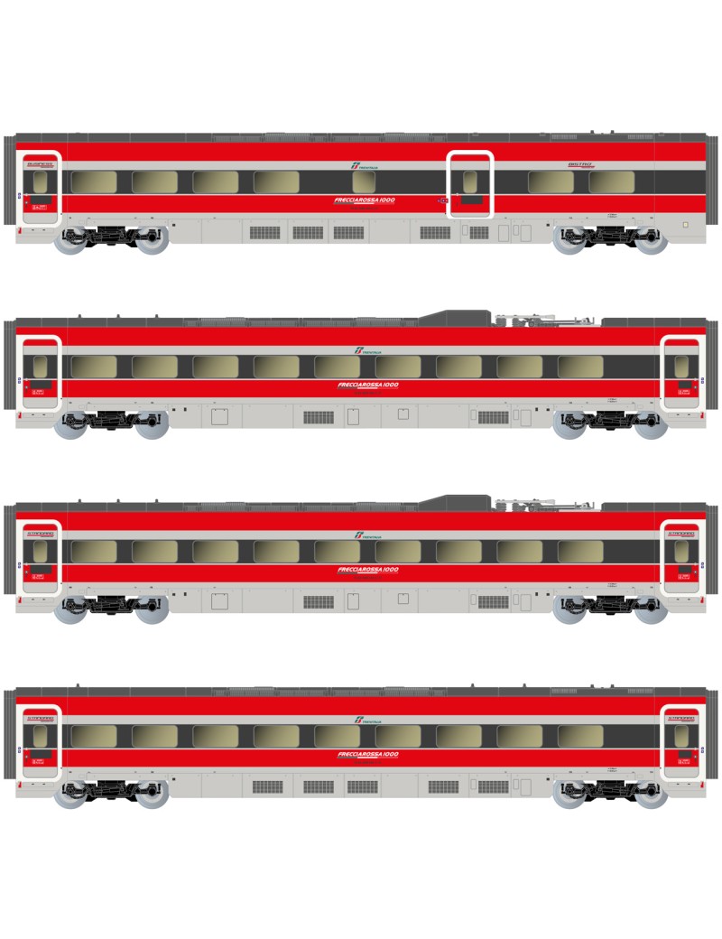 Complementary set of 4 FS Trenitalia Frecciarossa 1000 carriages era VI