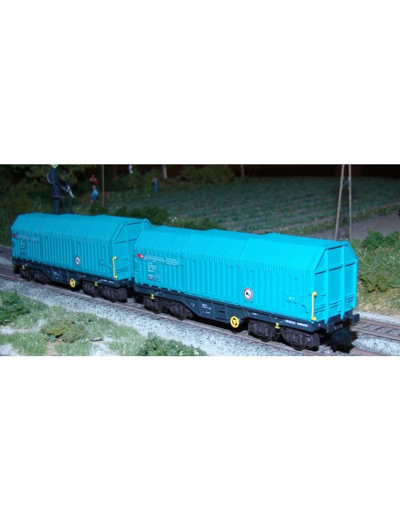 Set of 2 SBB telescopic hood wagons