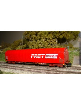 Wagon bâché long Rils SNCF Fret rouge